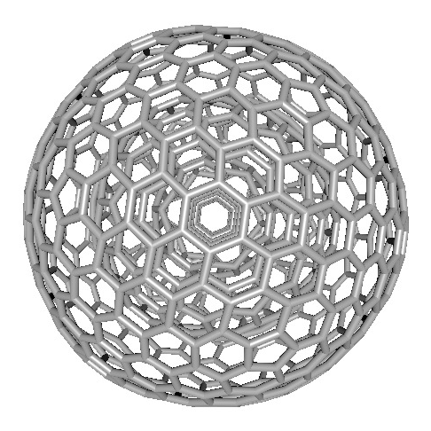The carbon onion C60@C240@C540 on its gallery card, with round shells