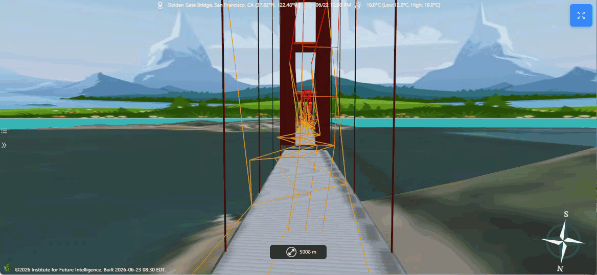 Seismic time-history response of a bridge in Aladdin